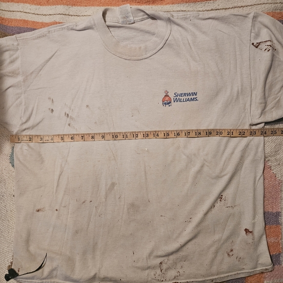 Vintage Sherwin Williams Painters Work T Shirt Men's XL Stained Destroyed - Picture 2 of 5